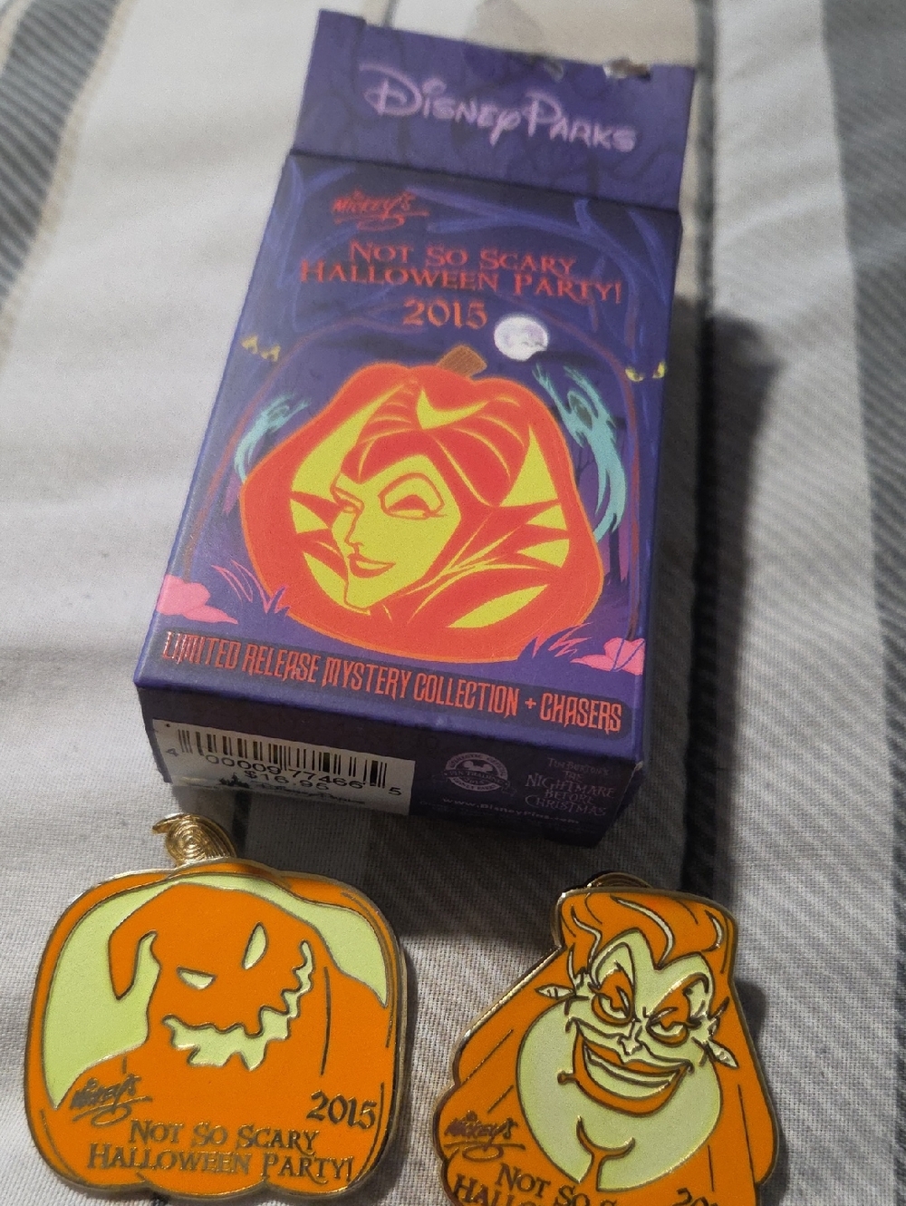 Disney Halloween Pumpkin Enamel Pins in Orange and Cream